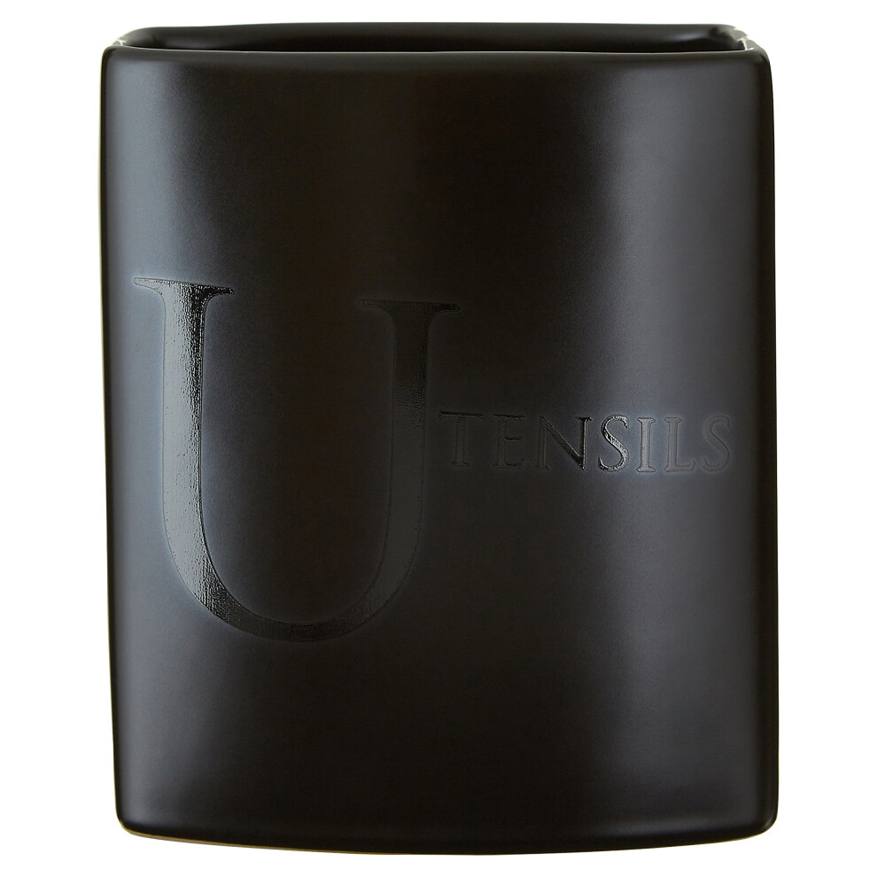 Premier Housewares Text Utensil Holder - Black-image-OPC-PPGZRN-NEW