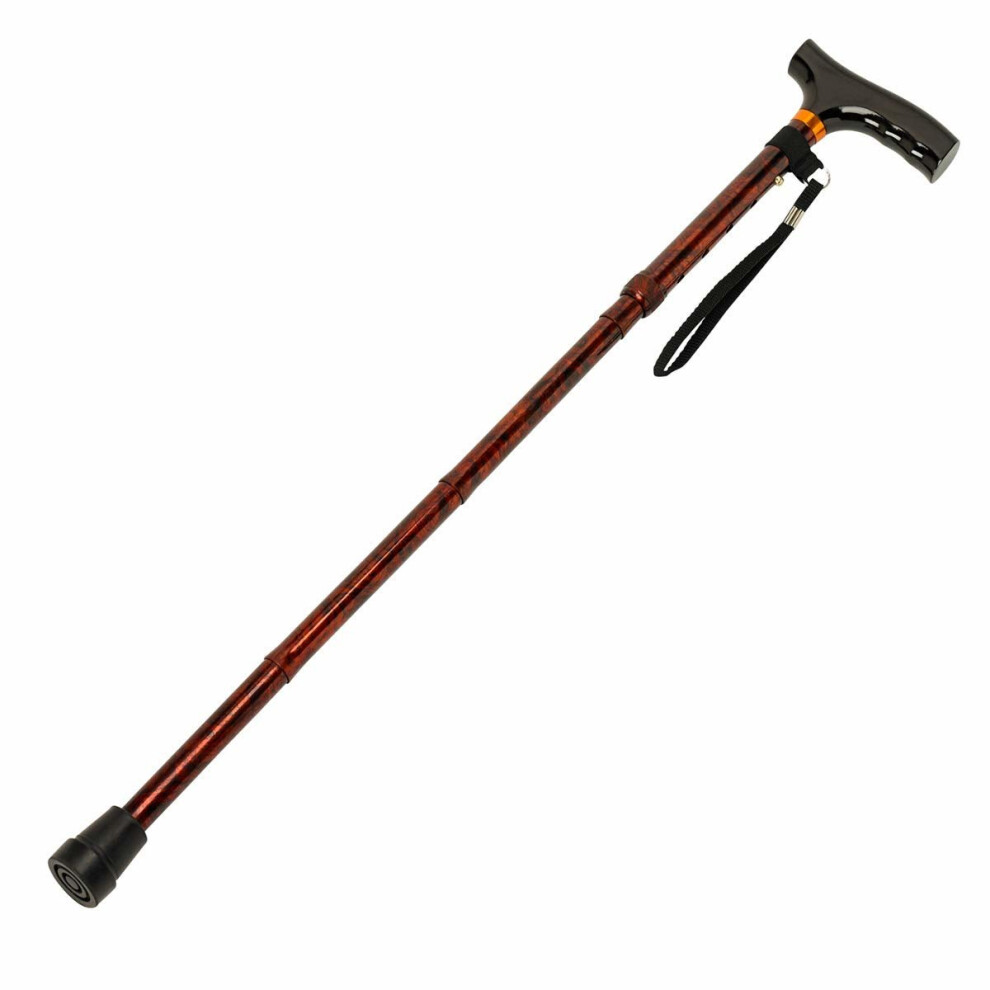 Homecraft Folding Coloured Walking Stick With Wooden Handle, Lightweight Adjustable Walking Cane For Balance, Mobility Aid, Wild Rose, 775-875...