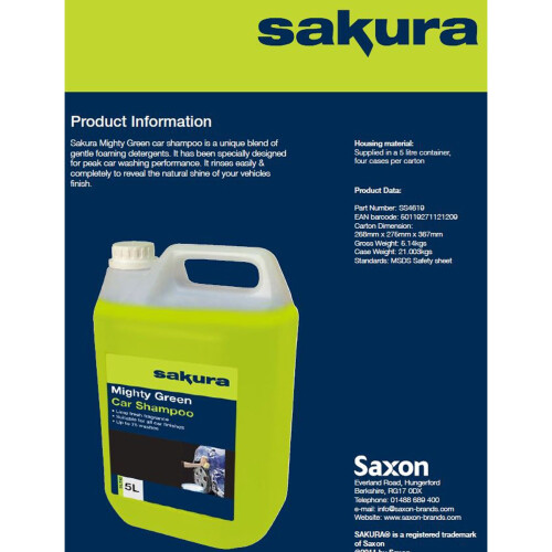 Sakura Mighty Green Car Shampoo 5L 2
