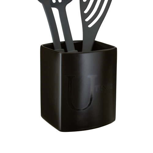 Premier Housewares Premier Housewares Text Utensil Holder - Black 2