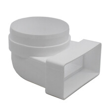 KAIR 110 mm x 54 mm rectangular to Round 100 mm Male Spigot) 90 Degree Bend – SYS 100 – DUCVKC237 by Kair