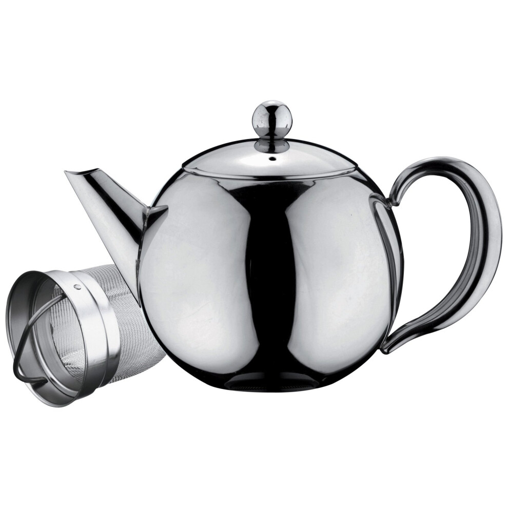 Café Ole Rondeo Stainless Steel Tea Pot Easy Pour Teapot with Infuser Basket 35oz 1000ml