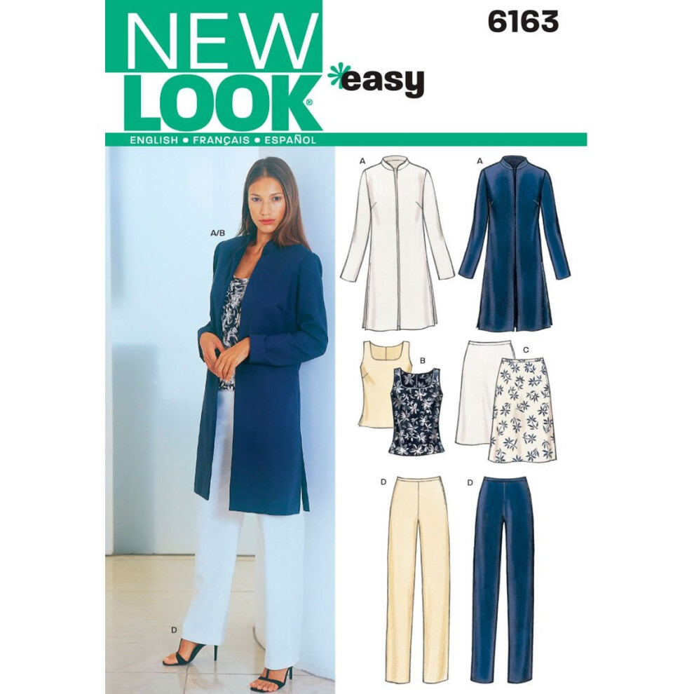 New Look A 8-10-12-14-16-18 Sewing Pattern 6163 Misses Separates