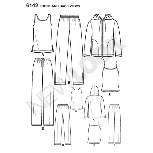 New Look Sewing Pattern 6142 Miss/Men Separates Size A 1