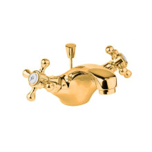 Deva TUD113/501 Tudor Mono Basin Mixer Tap with Pop Up Waste Gold Finish