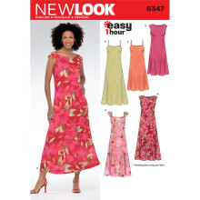 New Look 6347 Size A Misses' Dresses Sewing Pattern, Multi-Colour