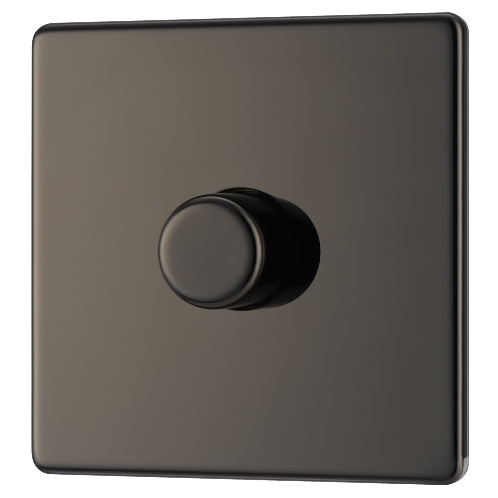 Screwless Flat-Plate - 1 Gang 400W Dimmer Switch - Black Nickel 5050765007030