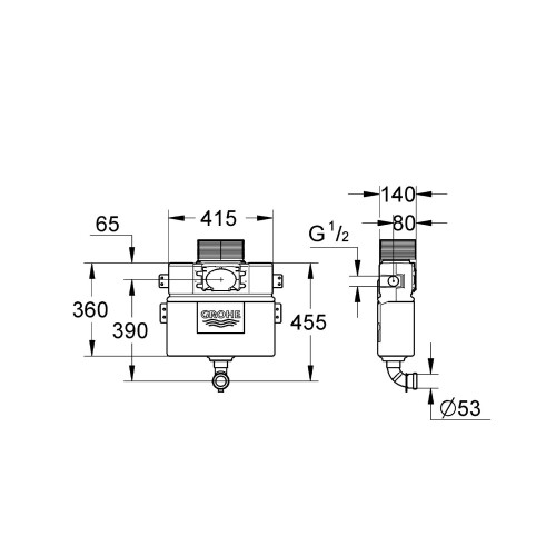 Grohe GROHE 38422000 WC Concealed Cistern 0.82 m 2