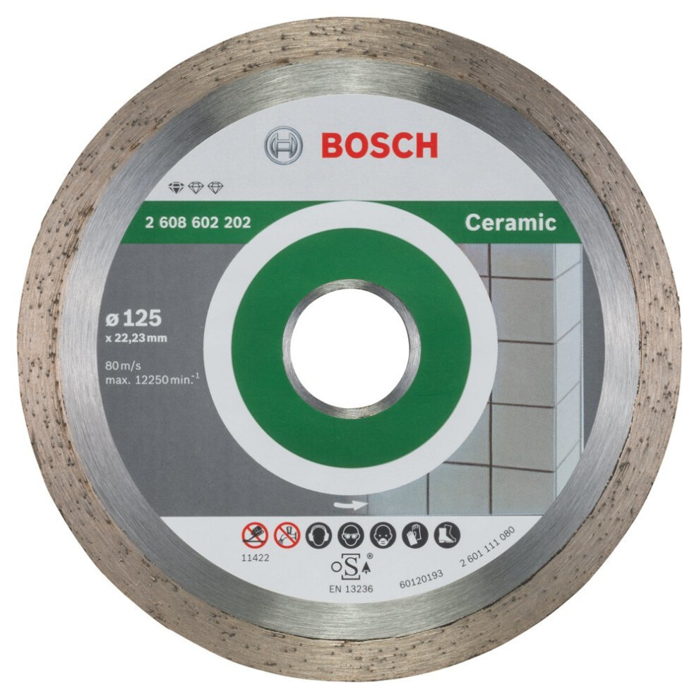 Bosch Pro Diamanttrennscheibe Standard For Ceramic Keramikfliesen Fã¼R Winkelschleifer (ÃË 125 Mm) 3165140441308