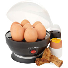 Andrew James Electric Egg Boiler Poacher Cooker and Timer with Steamer Attachment for Perfect Soft and Hard Boiled Eggs | 7 Egg Capacity | Water...