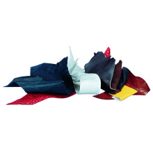 Rayher 8301500 Leather Scrap Material, Multi-Colour, 500 g, Leather Pieces, without harmful substances
