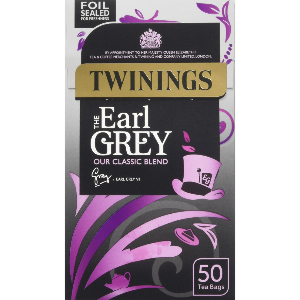 Twinings The Earl Grey 50 Tea Bags (Pack of 4, total 200 Tea Bags)