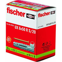 Fischer 094759 6 x 50 mm UX-R S/20 Universal Plug - Zinc (25-Piece)