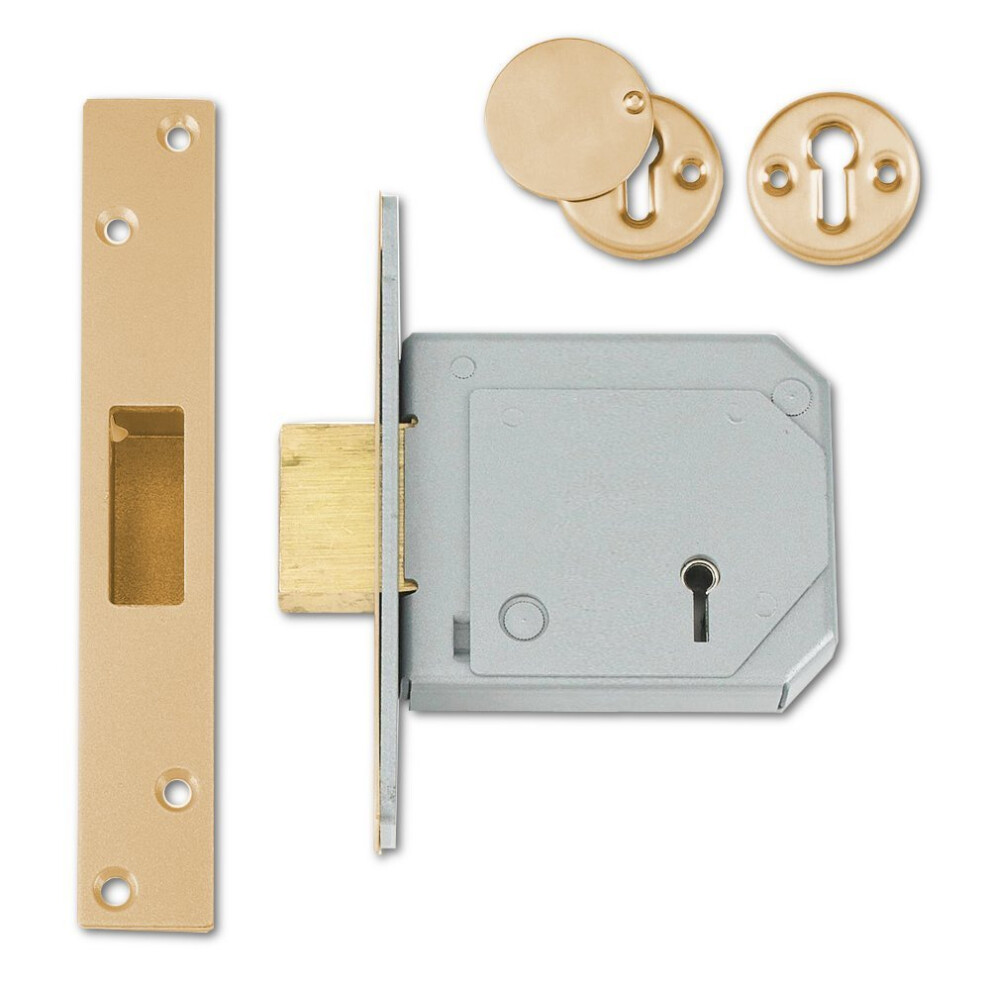 UNION 3G114E 5 Lever Mortice Deadlock C-Series 80mm 3in Satin Brass - Image 7