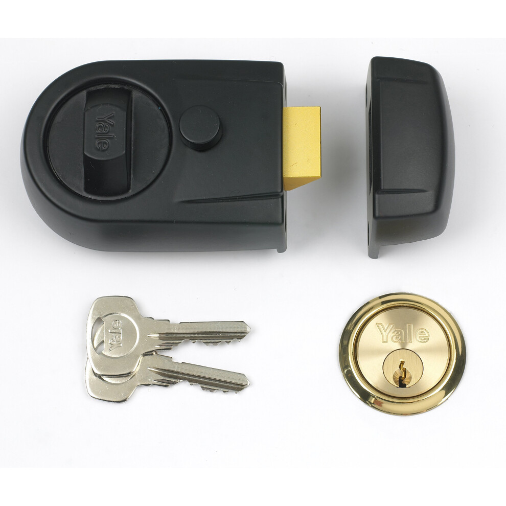 Yale Locks Y3 Nightlatch Modern Black Finish 60 Mm Backset Visi Pack