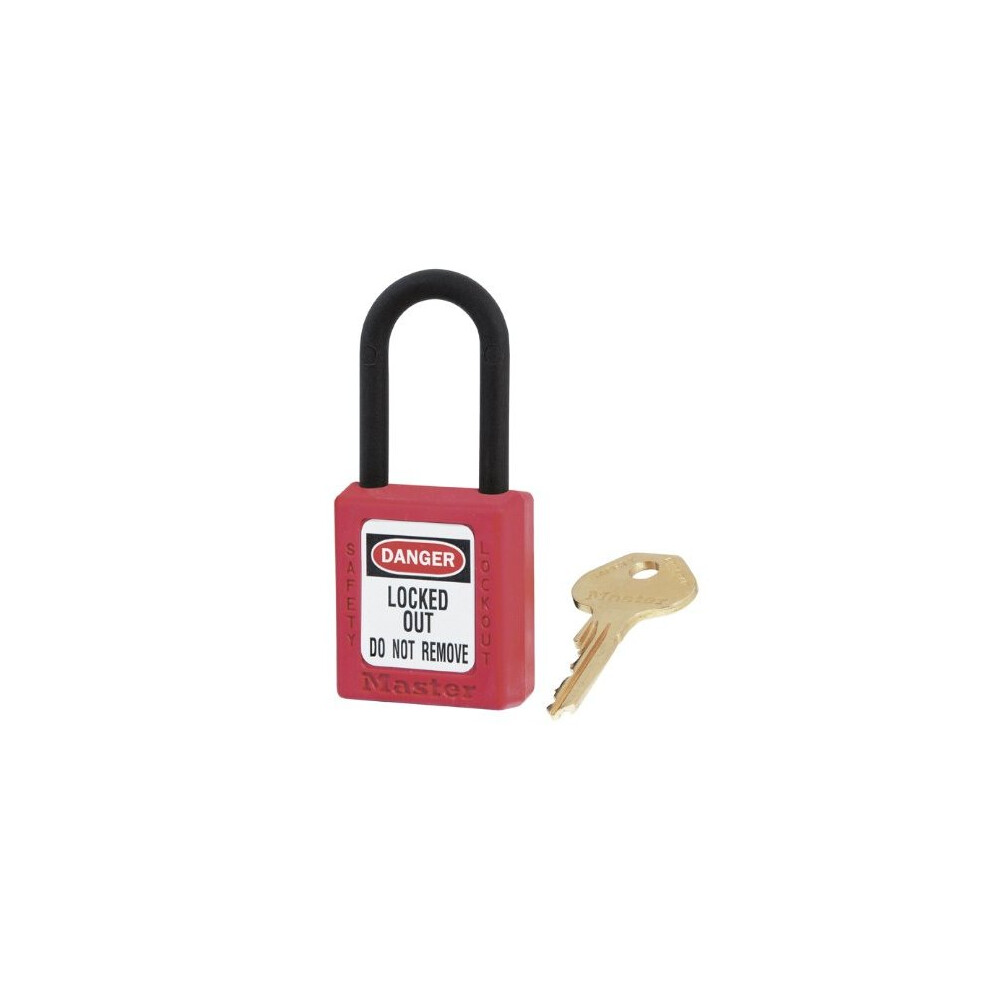 Masterlock S406RED M/Lock Lockout Padlock-Plastic Shackle 406RED