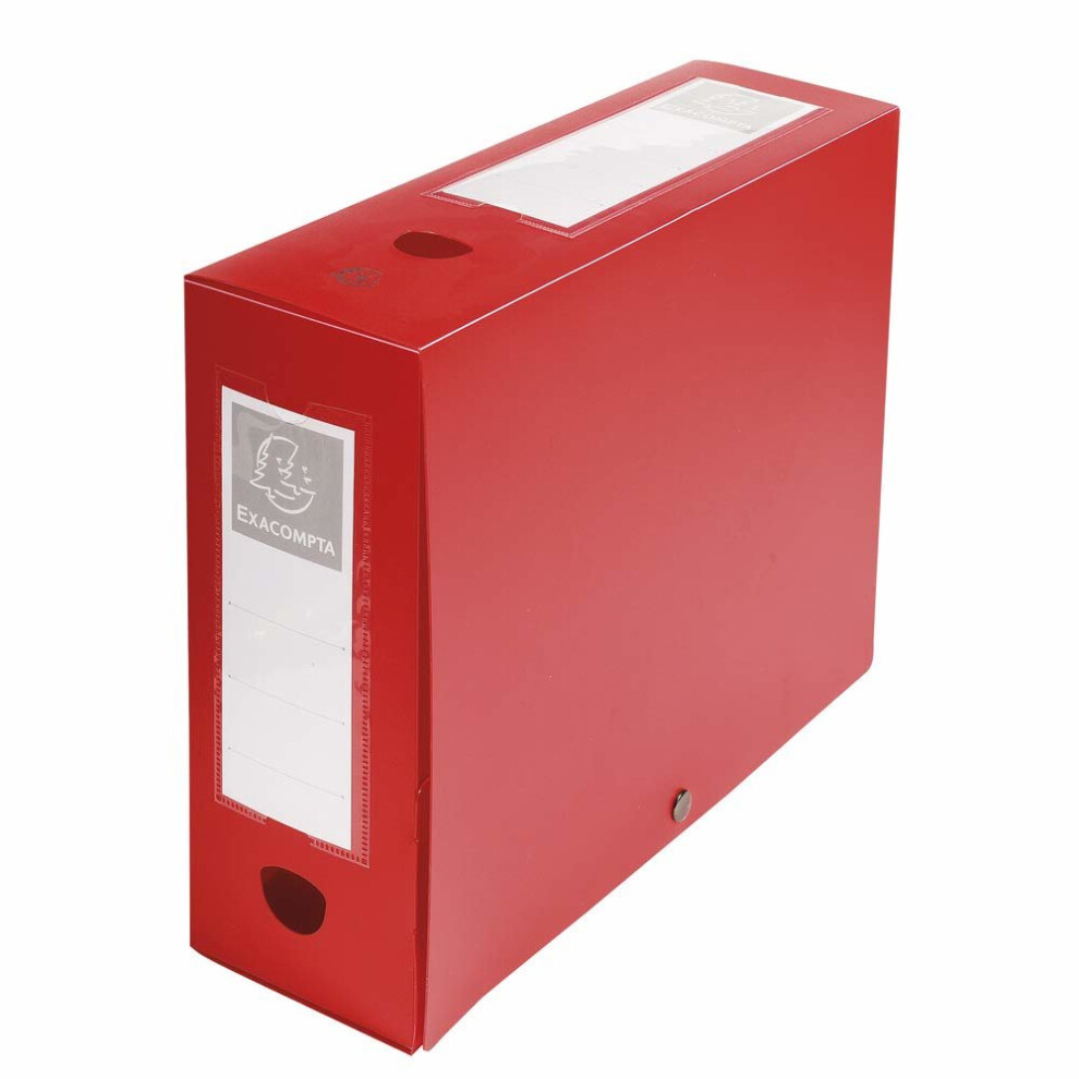 Photos - File Folder / Lever Arch File Exacompta A4 Press Stud Filing Box, 100 mm Spine, Red 59935E