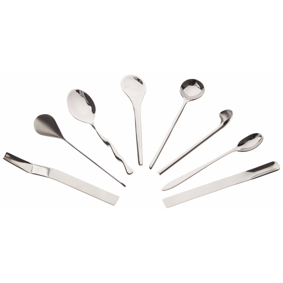 Alessi Officina Assorted Coffee Spoons, Set of 8, Silver