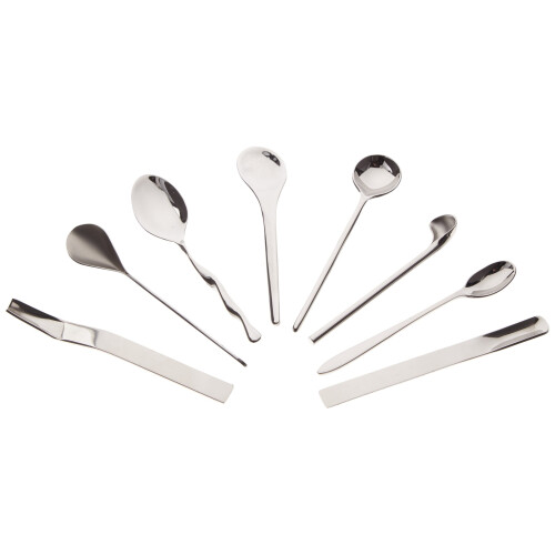 Alessi Alessi Officina Assorted Coffee Spoons, Set of 8, Silver 1