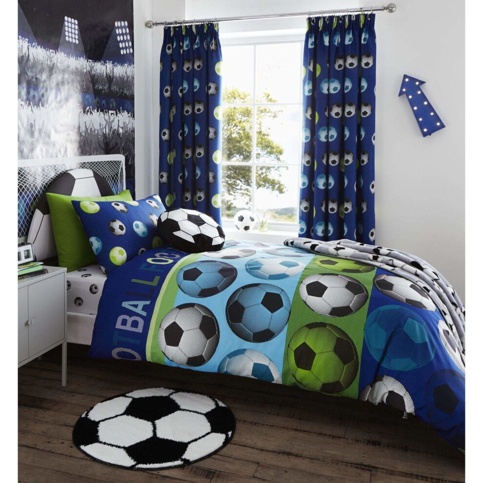 Catherine Lansfield Kids Football Duvet Cover Set, Blue, Single