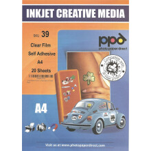 PPD Inkjet Clear Self Adhesive Film Sticker A4 x 20 Sheets PPD-39-20