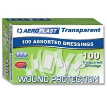 Assorted Transparent Plasters - Aeroplast (Box Of 100 Sterile wrapped plasters) - be fully prepared for an incident at home or at work