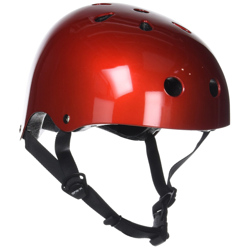 SFR Unisex adult Essentials Helmet, Red (Metallic Red), S/M 53-56cm