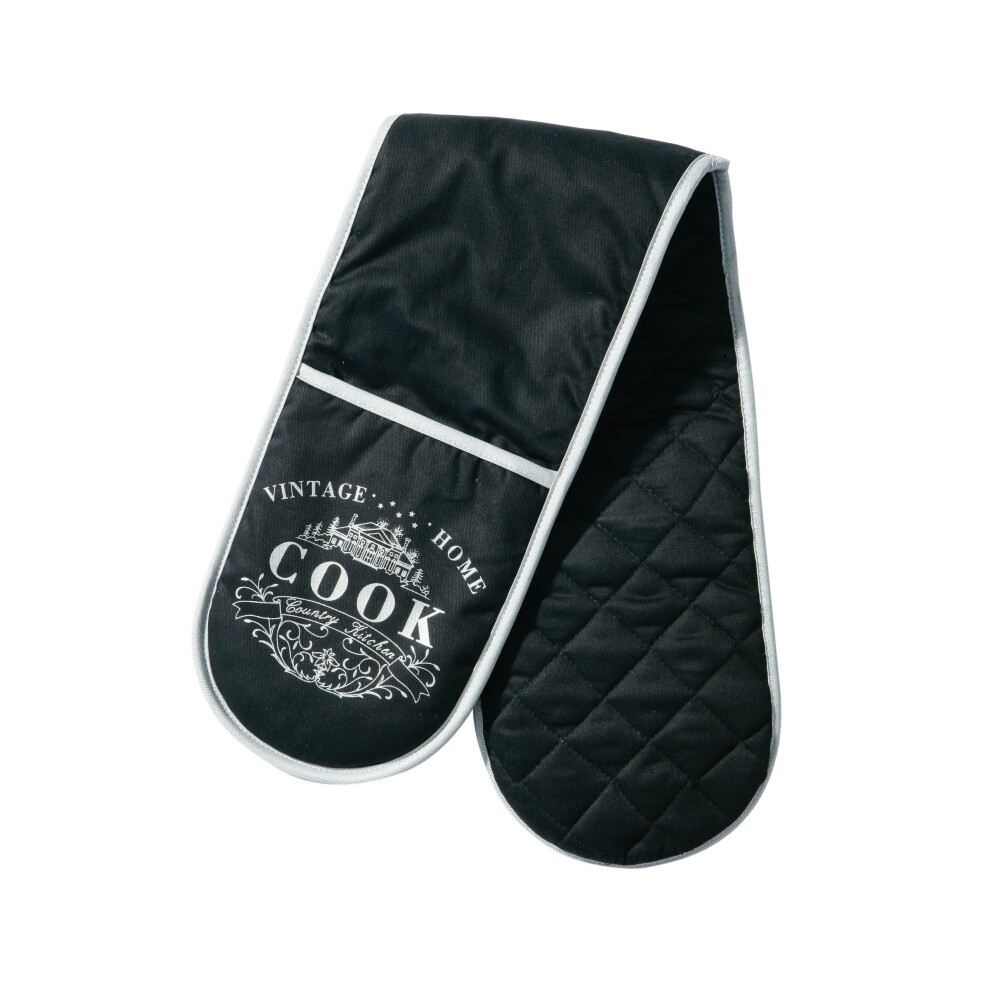 Premier Housewares Vintage Home Double Oven Glove - Black