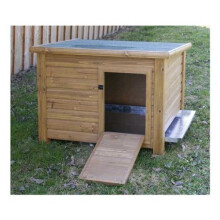Kerbl Duck & Goose Coop Duck Town 93 x 73 x 67 cm - Pine Wood, Weatherproof Roof, Galvanised Basin, Easy Assembly (C-82809)