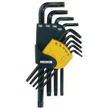 Proxxon Industrial 6 binnenste pannen (TX) Set van inbussleutels met een hoek T 8, T 10, T 15, T 20, T 25, T 27, T 30, T 40, T 50