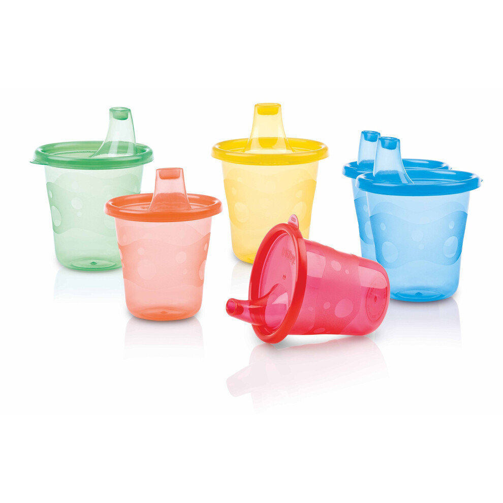 Nuby ID91121 Training Cup Set of 6 with Hard Spouts 210 ml Multicoloured