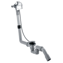 hansgrohe complete set for Exafill S bath filler with waste and overflow set, standard bathtub, chrome