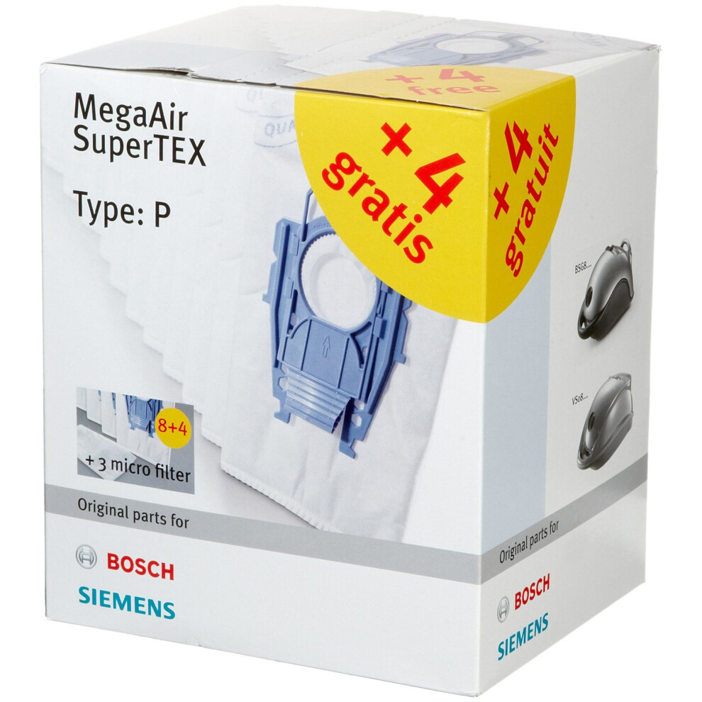 Bosch BBZ123FP Vacuum Cleaner Bags Type P 12 Filter Bags and 3 Micro-Filters