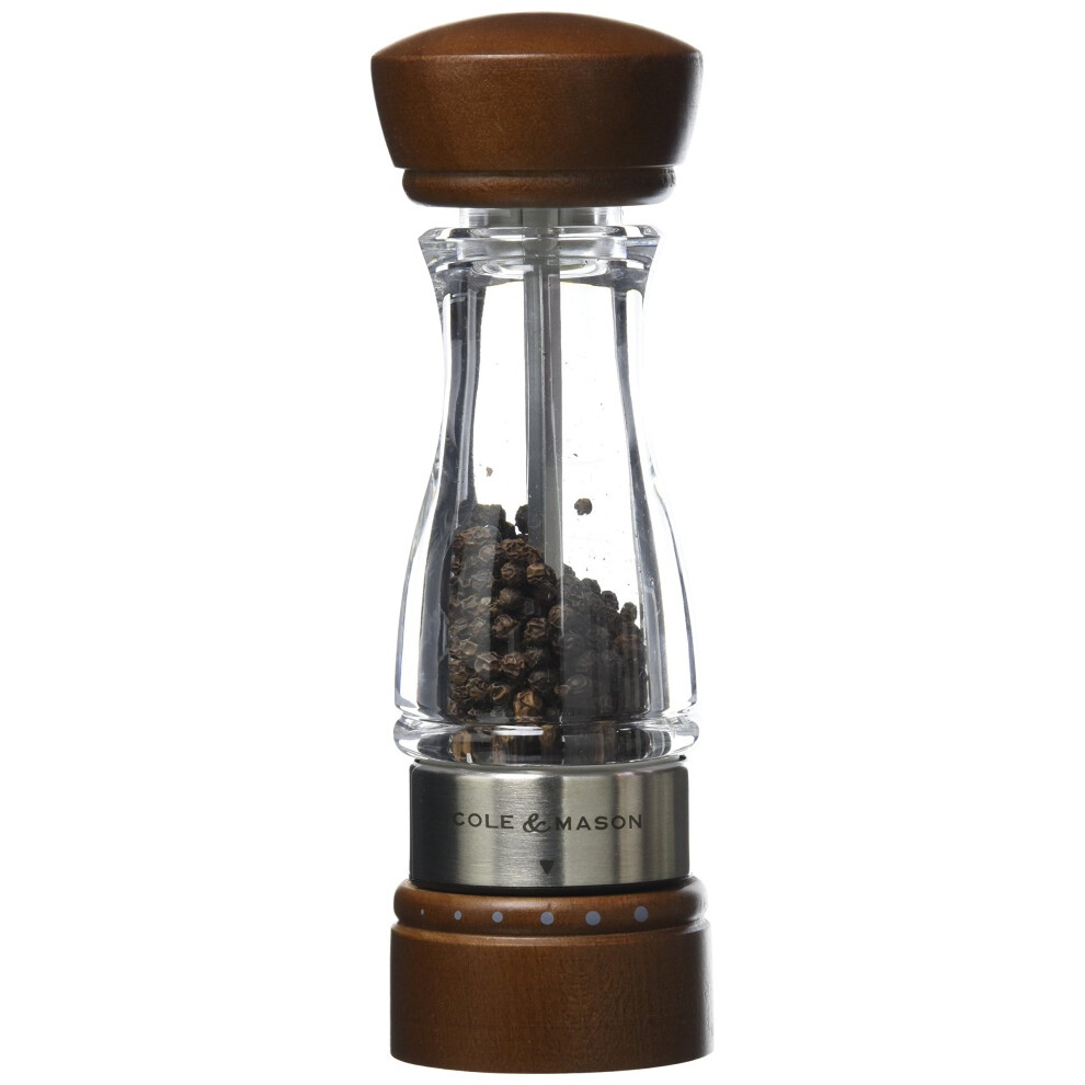 Cole & Mason Gourmet Precision Keswick Pepper Mill, Acrylic and Beech Wood, 18 cm