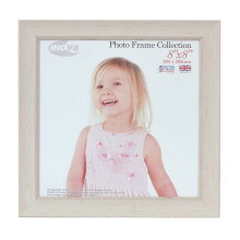 Inov8 British Made Traditional Picture/Photo Frame, Square 8x8-inch, Small Washed White
