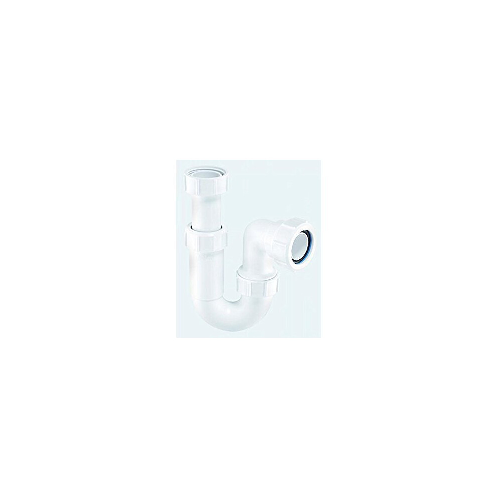 Mcalpine Asc10 11/2 Inch x 75Mm Water Seal Adjustable Inlet Tubular Swivel 'P' Trap With Multifit Outlet, White