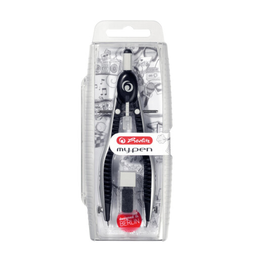 Herlitz my.pen Quick-Set Compass - Black/Red
