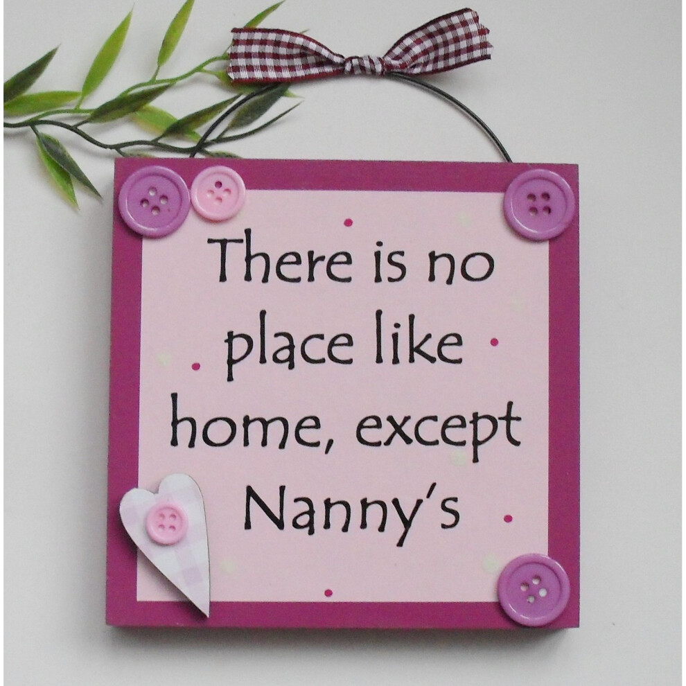 Nanny Gift Pink Wooden Keepsake Plaque