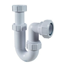Mcalpine Asa10 11/4 Inch x 75Mm Water Seal Adjustable Inlet Tubular Swivel 'P' Trap With Multifit Outlet, White