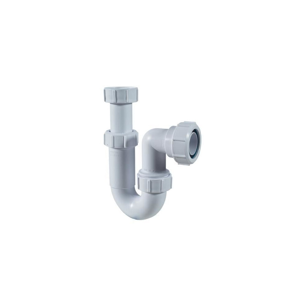 Mcalpine Asa10 11/4 Inch x 75Mm Water Seal Adjustable Inlet Tubular Swivel 'P' Trap With Multifit Outlet, White