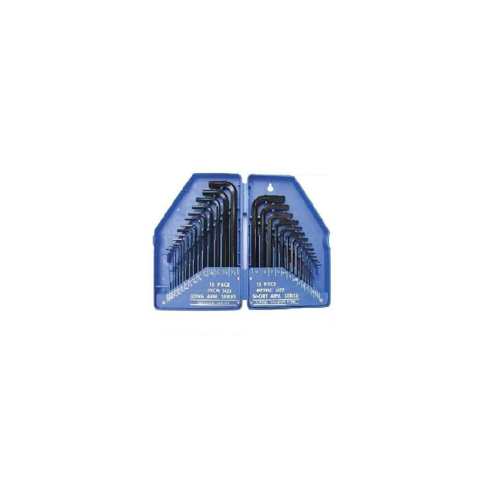 Blue Spot 15320 Metric and Imperial Hex Key Set (30 Pieces)