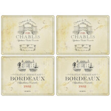 Pimpernel Vin De France Placemats, Wood, Multi-Colour, Medium, Set of 4