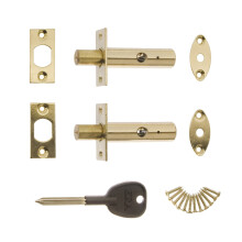 ERA Door Security Bolt with 1 Key - Brass (2 Pieces)