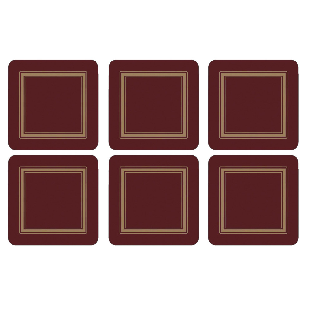 Portmeirion Pimpernel Classic Burgundy Coasters Set of 6