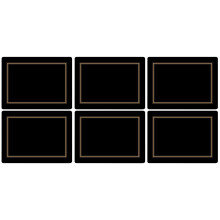 Pimpernel 30.5 x 23 cm MDF with Cork Back Classic Placemats, Set of 6, Black/Multi-Colour