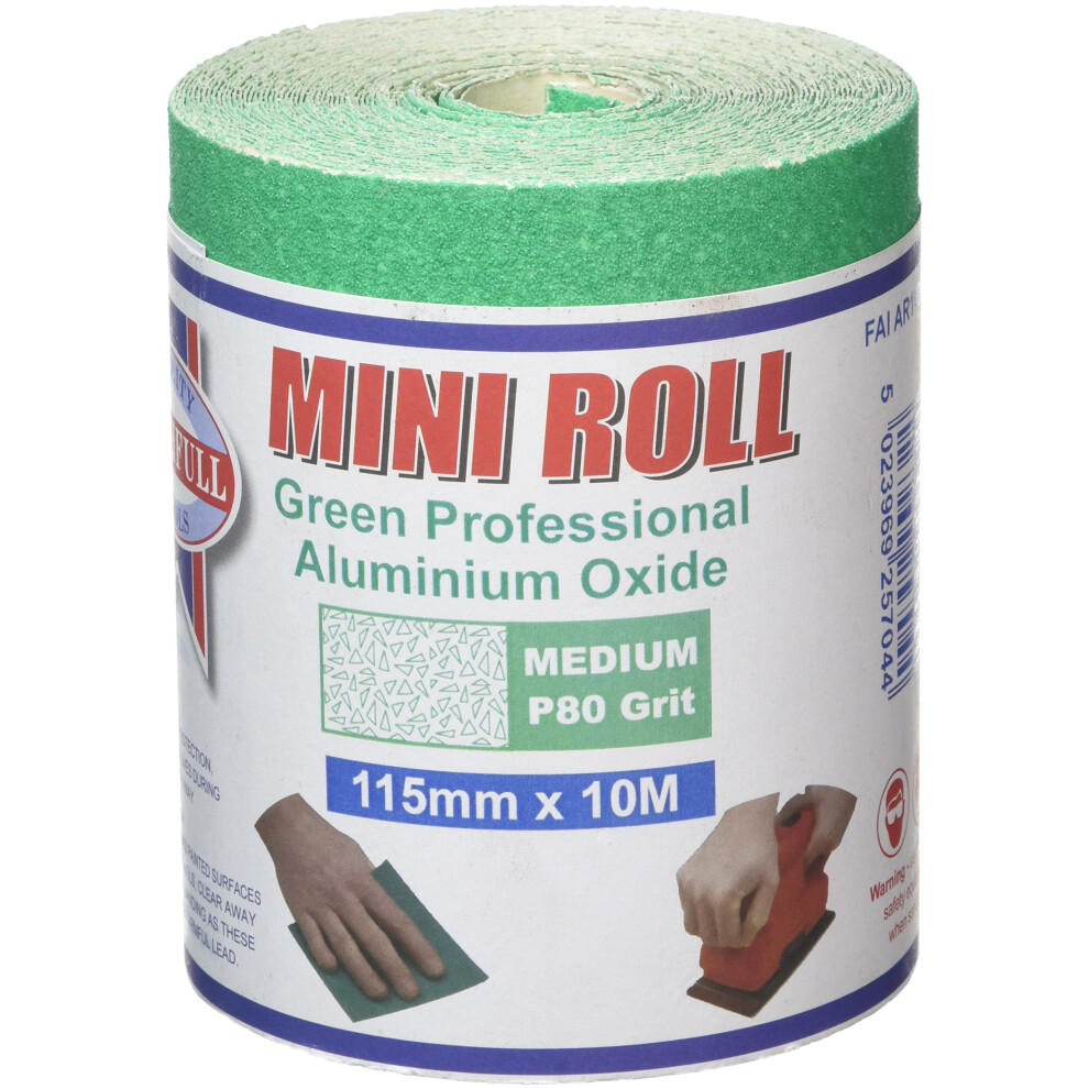 Faithfull AR1080G Aluminium Oxide Paper Roll 115mm x 10m 80g - Green