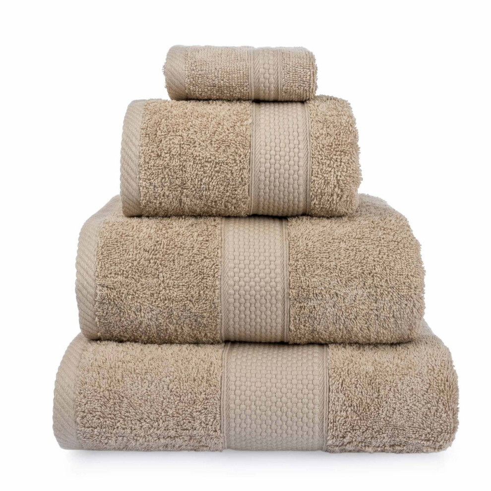 Homescapes Turkish Cotton Hand Towel Stone Very Soft and Absorbent, 500 GSM Heavy Weight for everyday Luxury