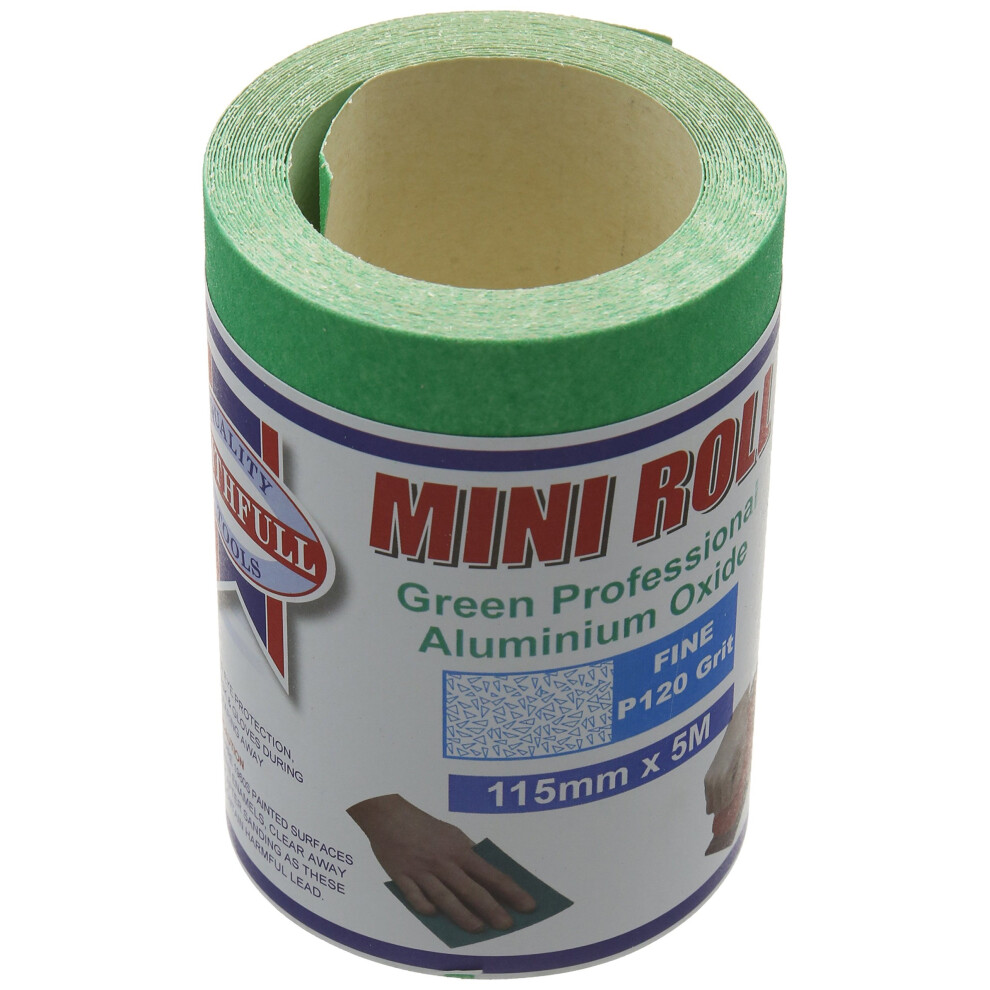 Faithfull Ar5120g Aluminium Oxide Paper Roll 115Mm X 5M 120G - Green