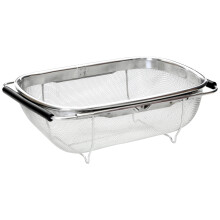 Versatile Over Sink Drainer With Expandable Black Handle, Convenient Sink Dish Rack, Durable Steel Drainer