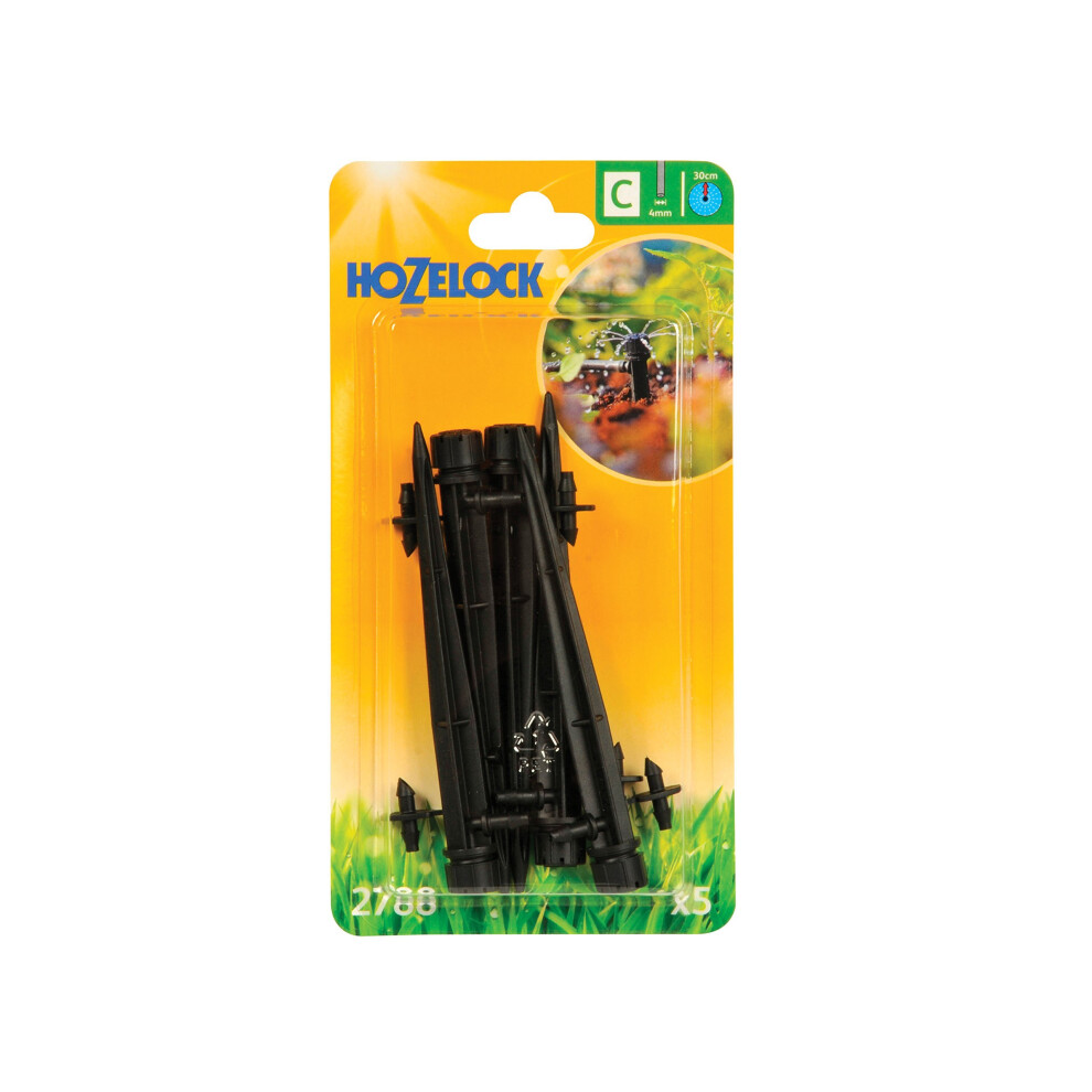 Hozelock End Line Adjustable Mini Sprinkler Stake, 4 mm - Pack of 5